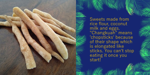 Chopstick-shaped rice flour cookies, the Khmer food of the month Nom Changkuah, with a short description