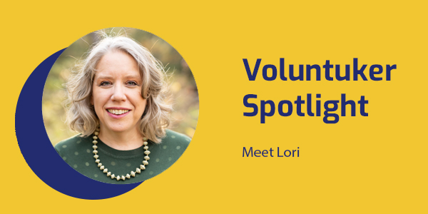 Voluntuker Spotlight banner with a smiling portrait of Lori, a Rotary Club of Calgary member from Canada