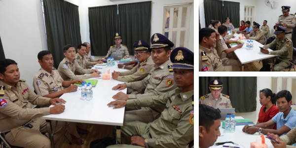 Collage: ministry officers meet TukTuk staff around a table in the TukTuk office during the audit